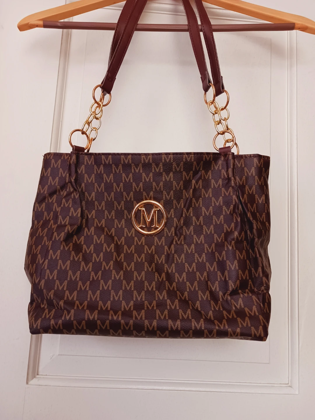 New !! Brown Monogram "M"  Tote Bag