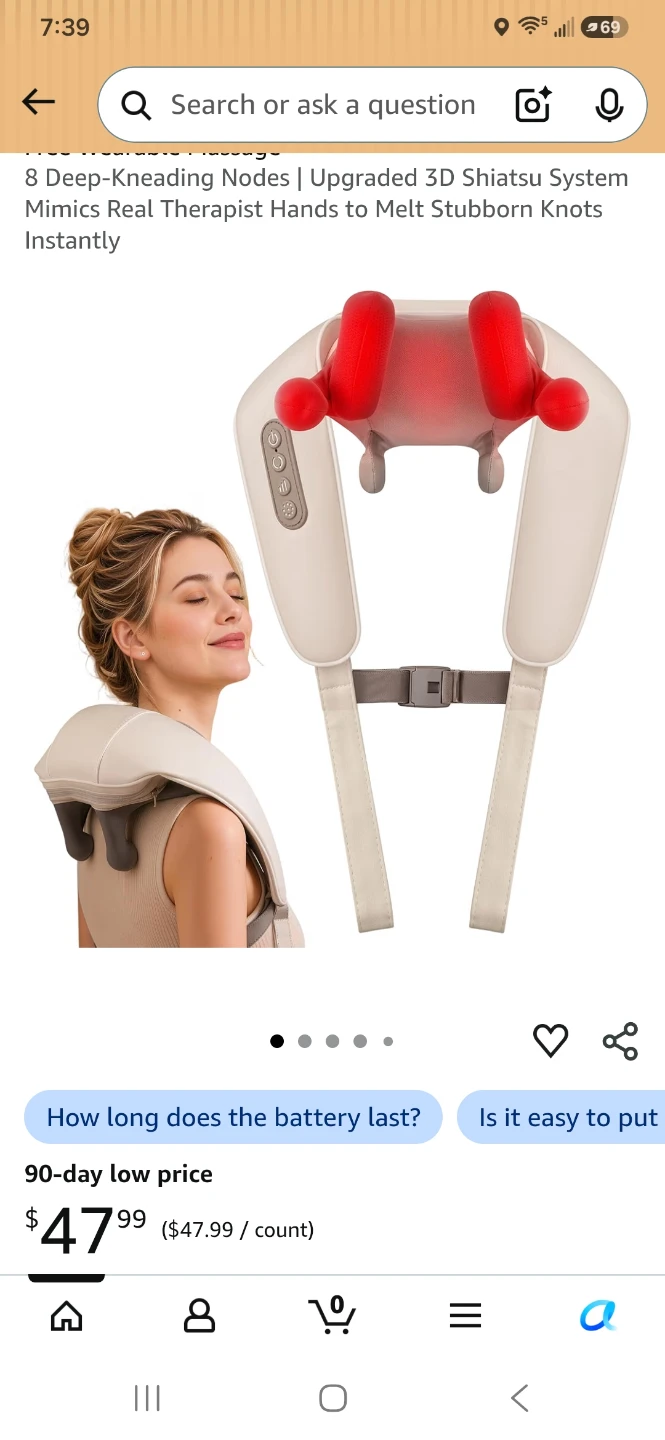 Wearable Neck Shoulder Massager, Deep - photo 5