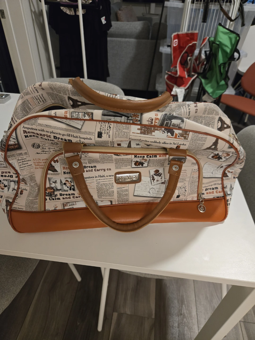 Travel Bag - Newspaper Print