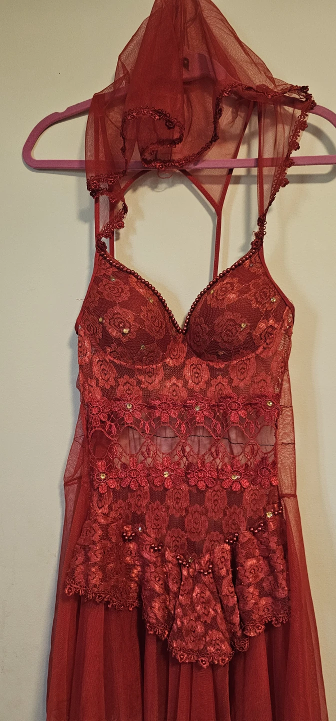 Red Lace Babydoll Lingerie Set - photo 3