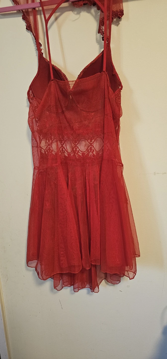 Red Lace Babydoll Lingerie Set - photo 4