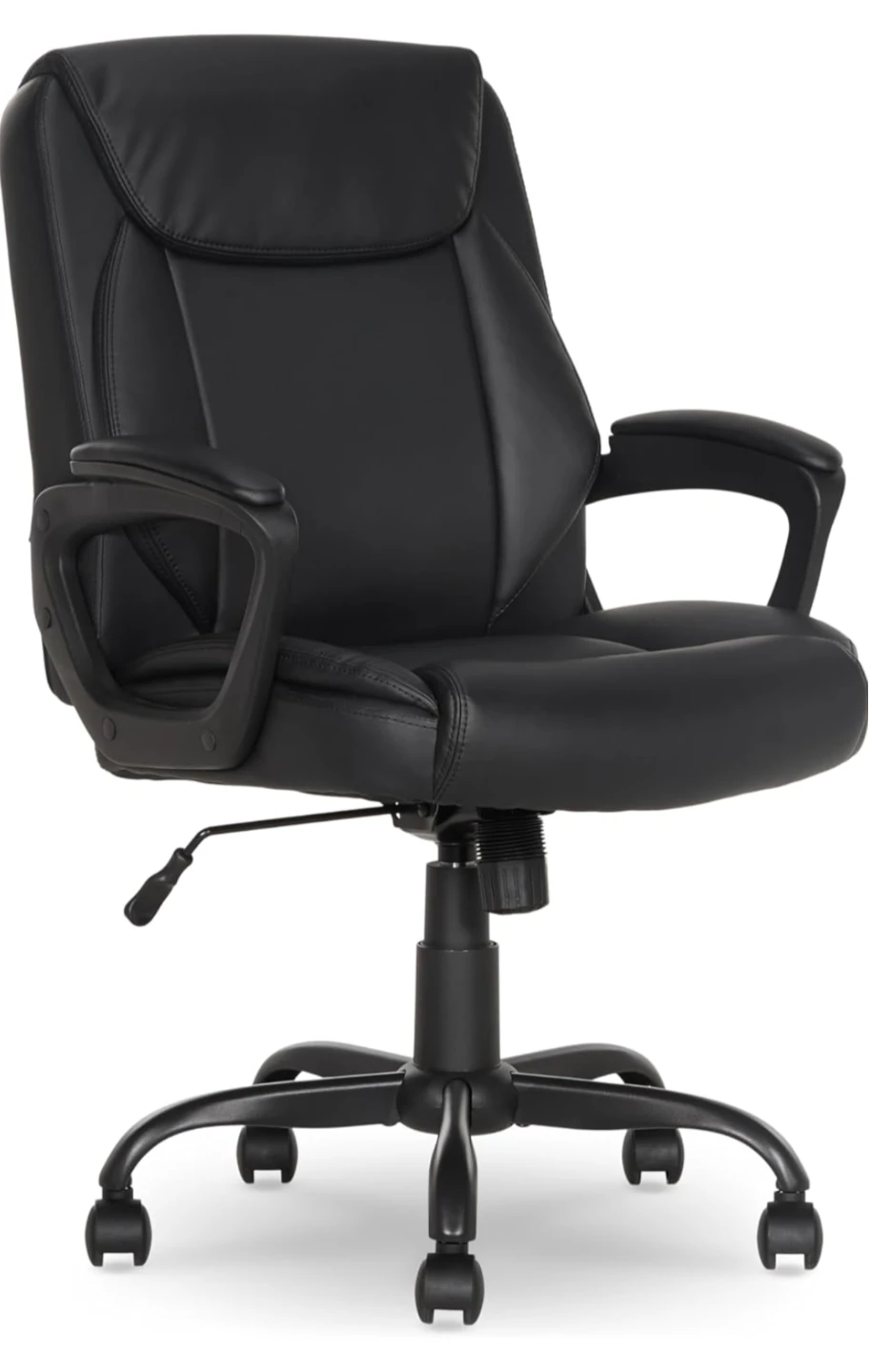 Black Faux Leather Office Chair
