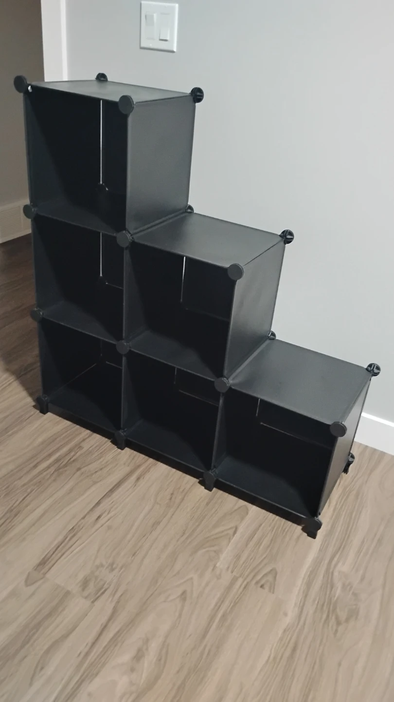 Black Modular 6-Cube Storage Organizer / Bookshelf - photo 2