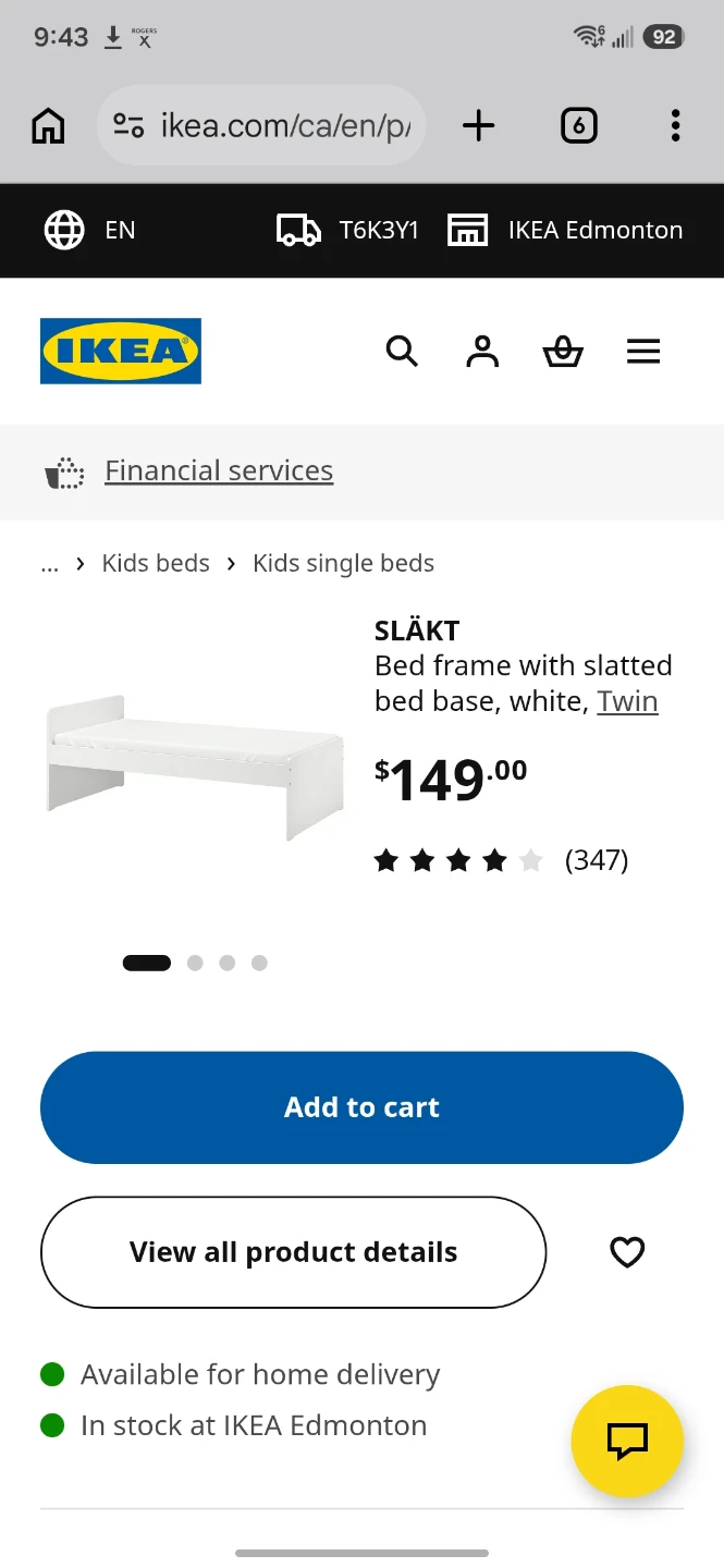 IKEA SLÄKT Twin Bed Frame with Slatted Base - photo 2