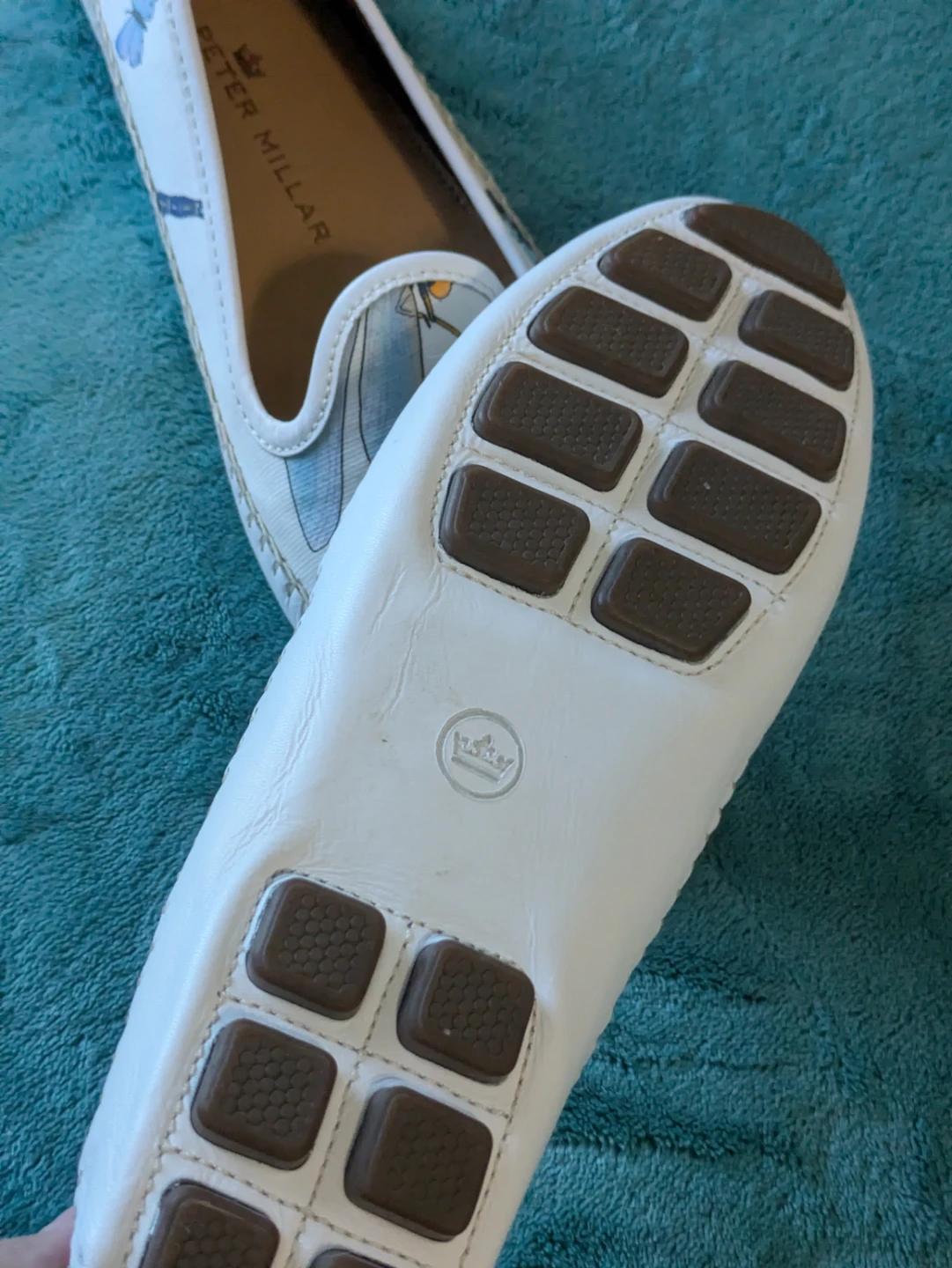 Peter Millar Women's Loafers 8.5 White Ladybug Butterfly Print - photo 3