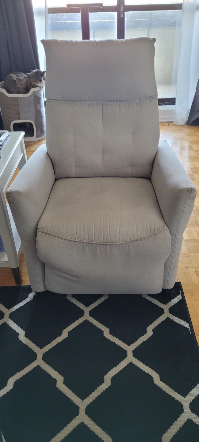 2x Structube Light Grey Recliner Chair - photo 3