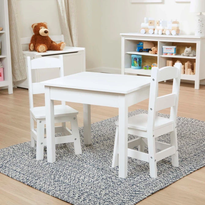 Brand New Melissa & Doug Wooden Table & Chairs - White