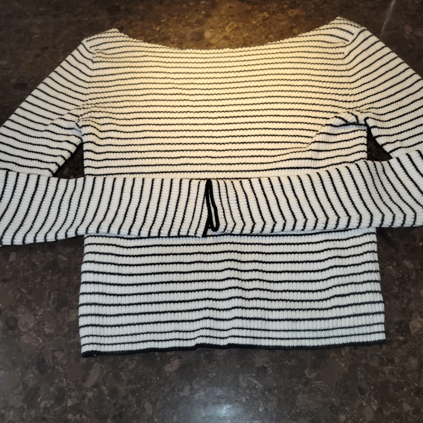 Striped Boat Neck Long Sleeve Top