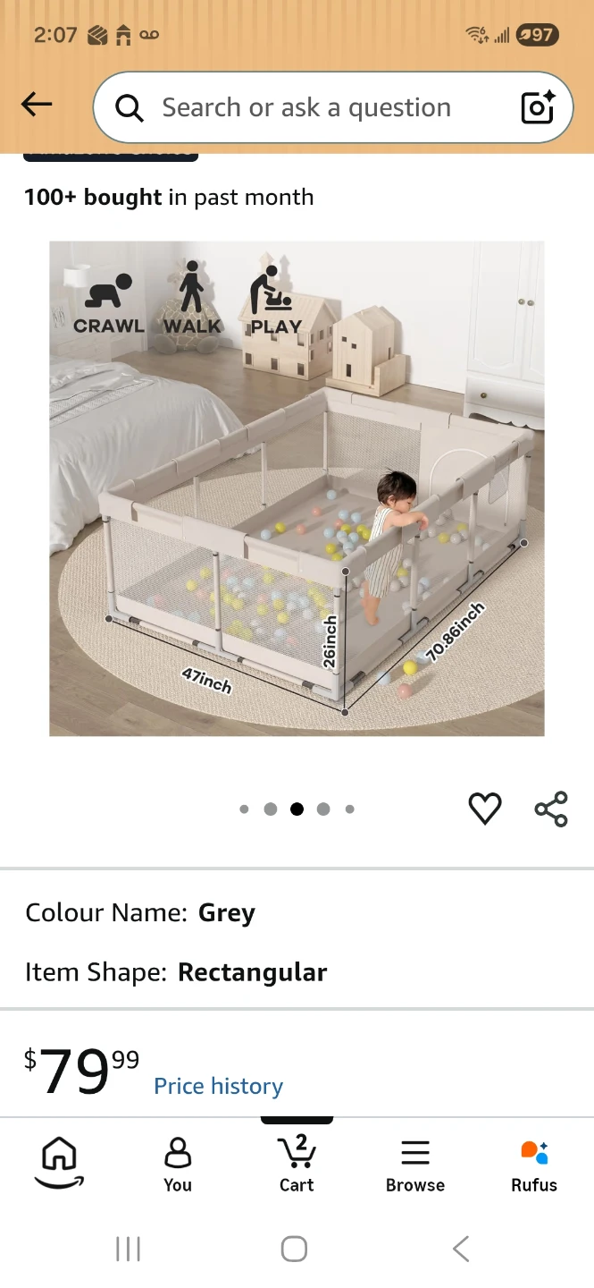 Grey Playpen for Babies and Toddlers - photo 4