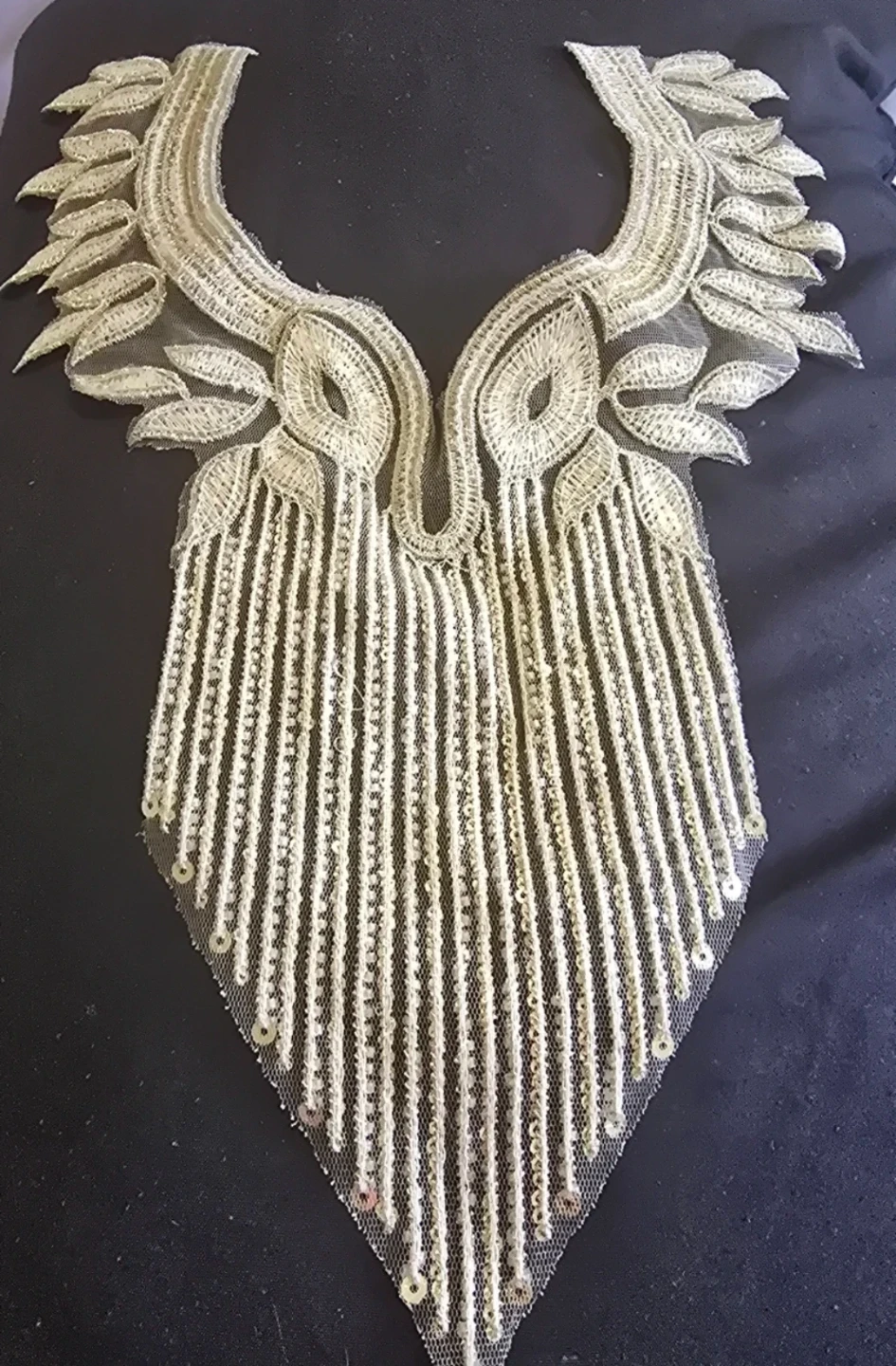 New Embellished Neckline Appliqué with Beads and Sequins - photo 4