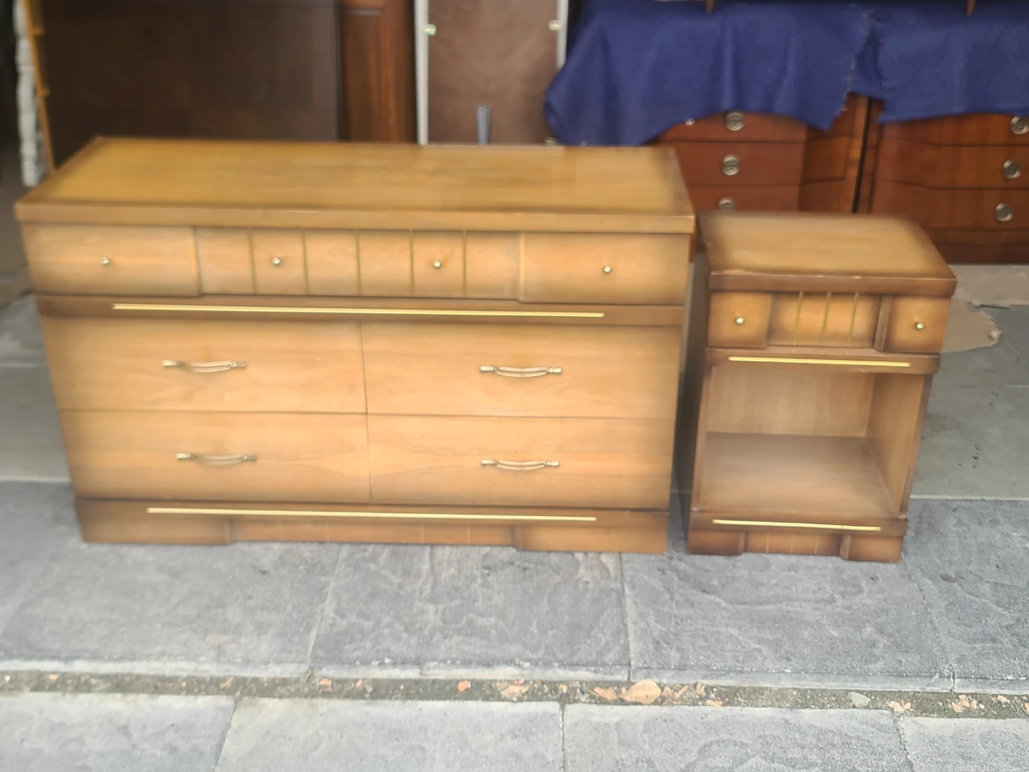 Mid-Century Modern Dresser and Nightstand Set