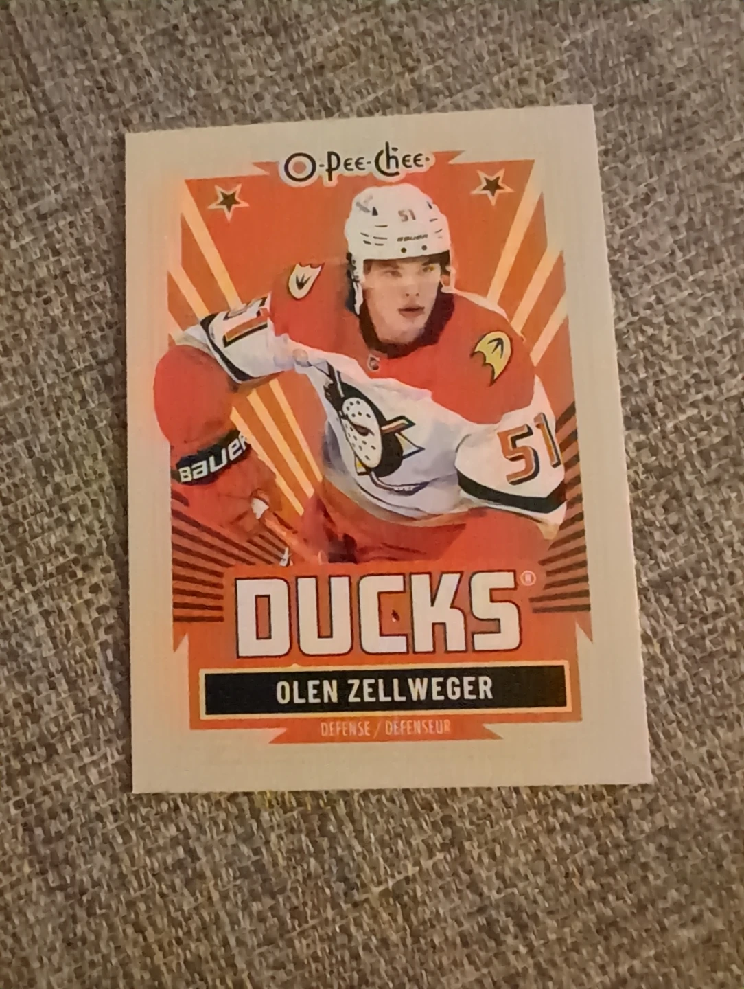 O-Pee-Chee Olen Zellweger Ducks Hockey Card