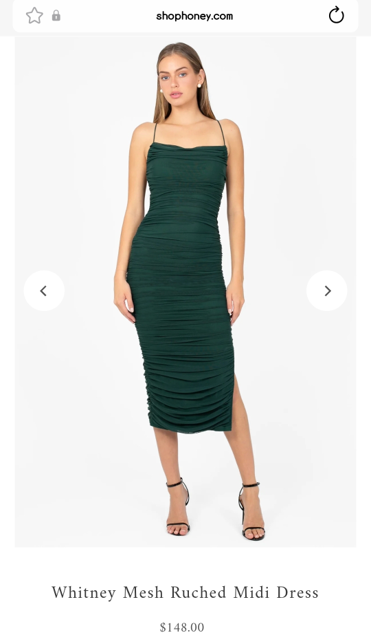 Honey Whitney Mesh Ruched Midi Dress - photo 2
