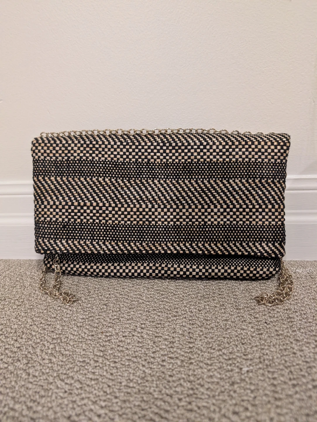 Woven Clutch with Chain Strap