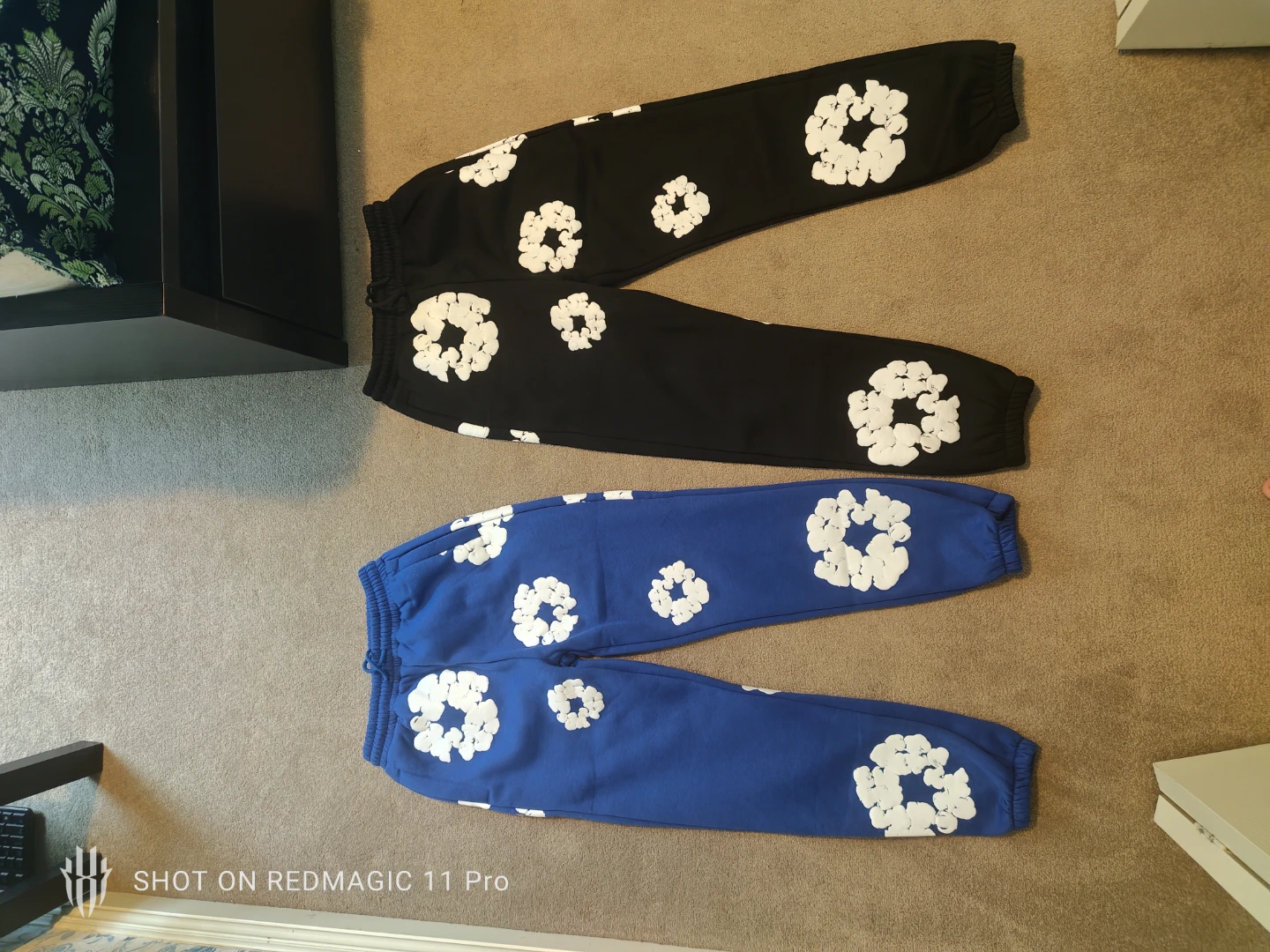 Denim Tears Cotton Sweatpants (Size S) - Black & Royal Blue