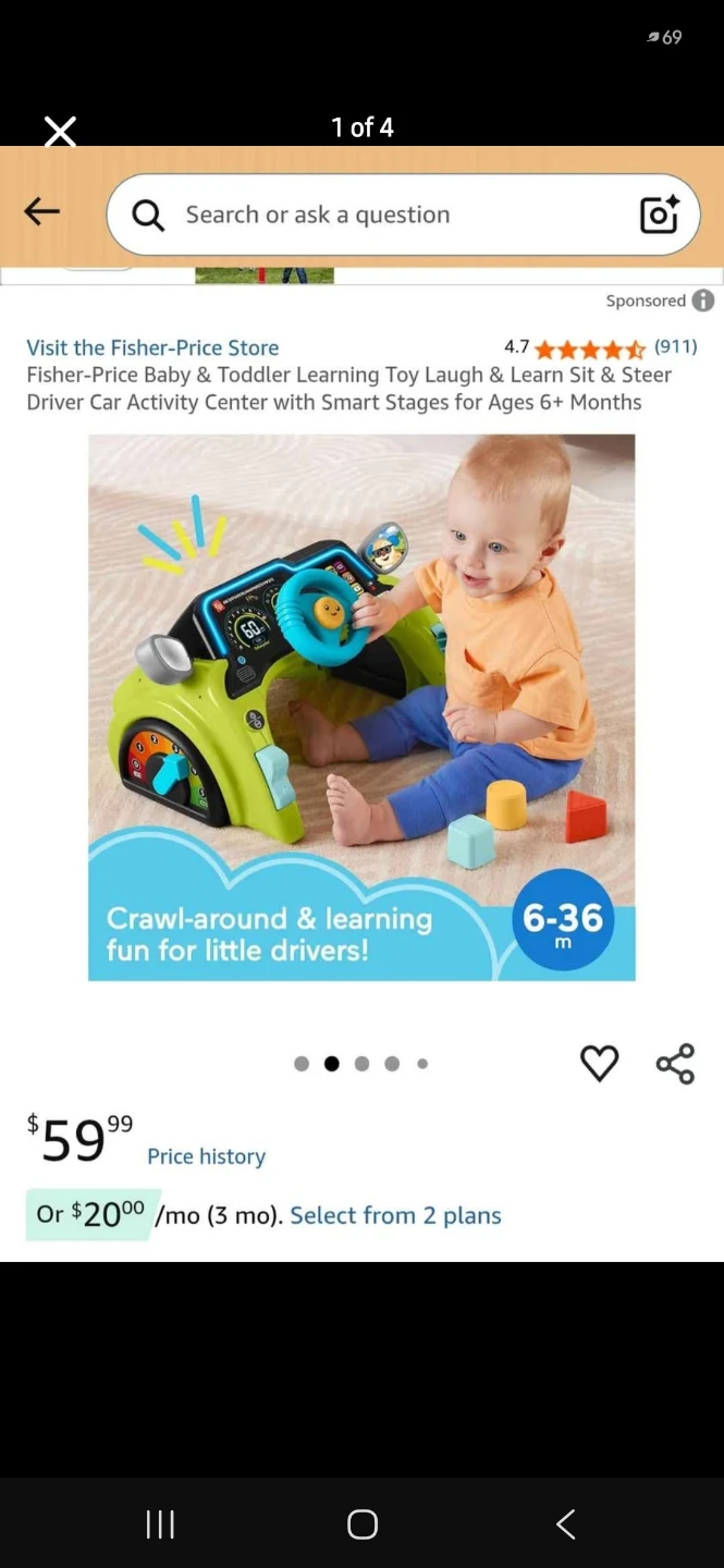 Fisher-Price Baby & Toddler Learning Toy Activity Center