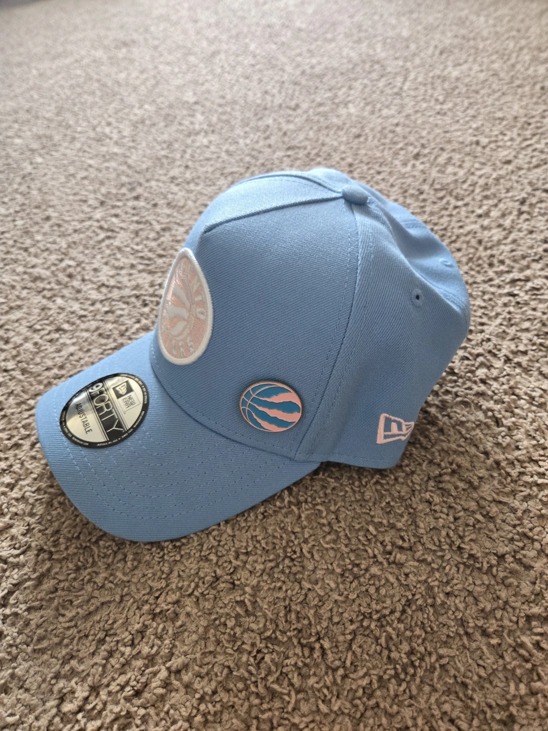 New Era Toronto Raptors 9FORTY Adjustable Hat - Blue & Pink - photo 2
