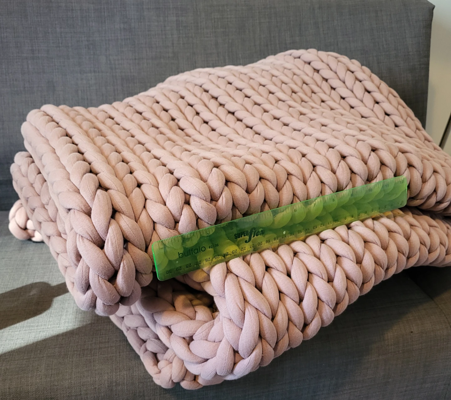 Knitted weighted blanket from Indigo