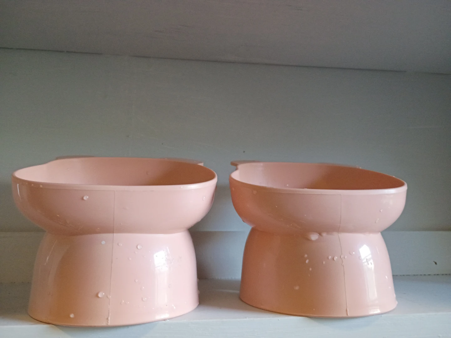 Pinkish peach colored Bear Pet Bowls - Set of 2 - photo 2