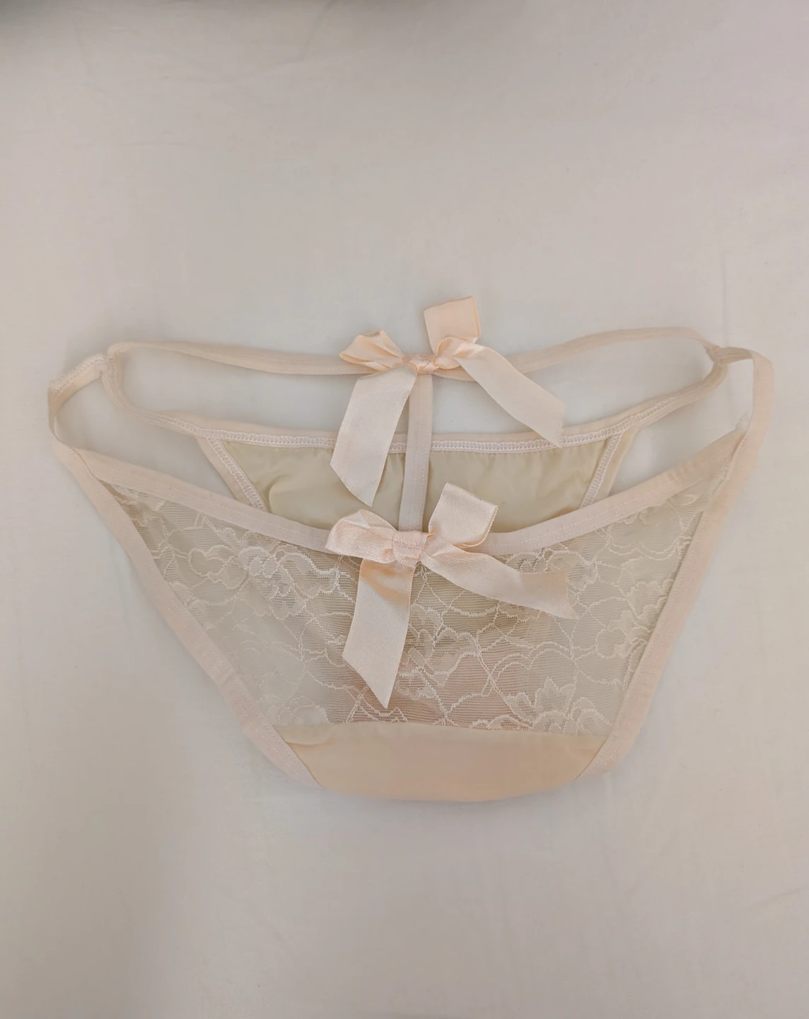 Women's Lace Trim Bikini Panties Garter Belt Strappy Thong