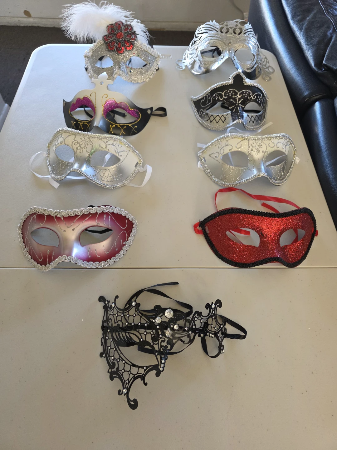 Lot of 9 Assorted Masquerade Masks
