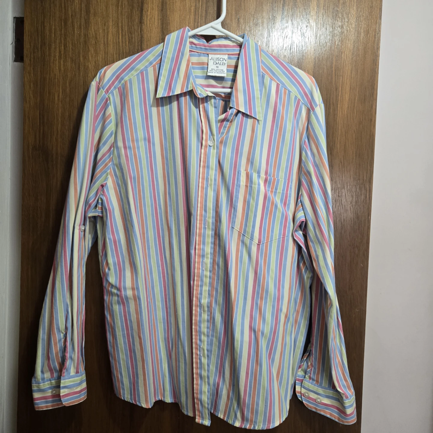 Allison Daley Striped Button-Up Shirt Size 16