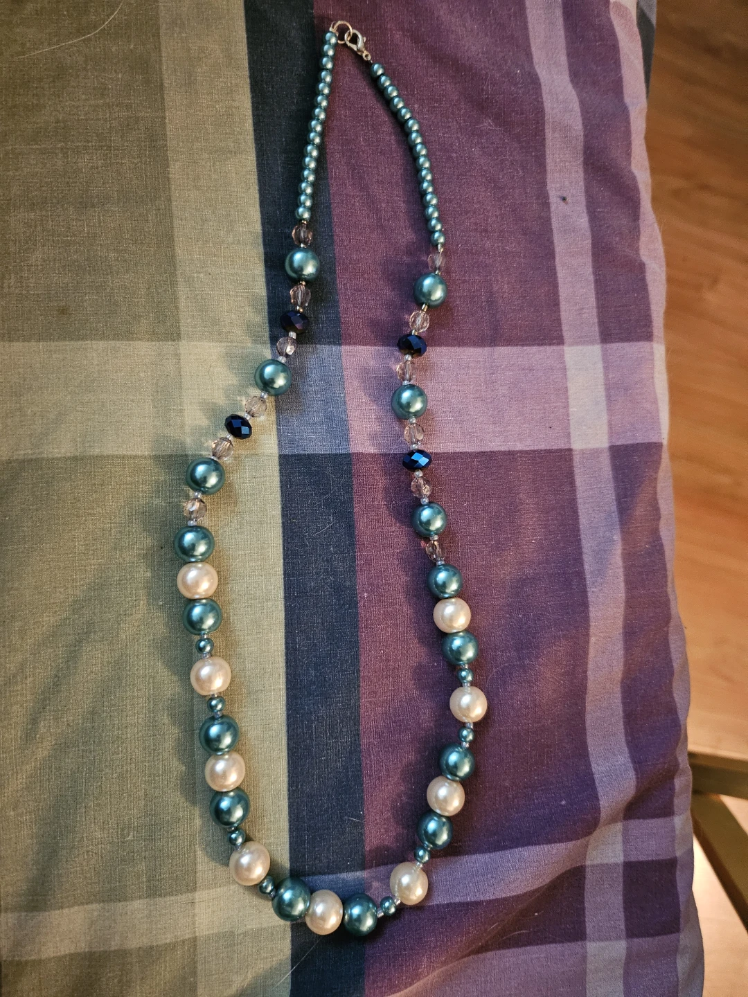Turquoise and Cream Pearl Necklace