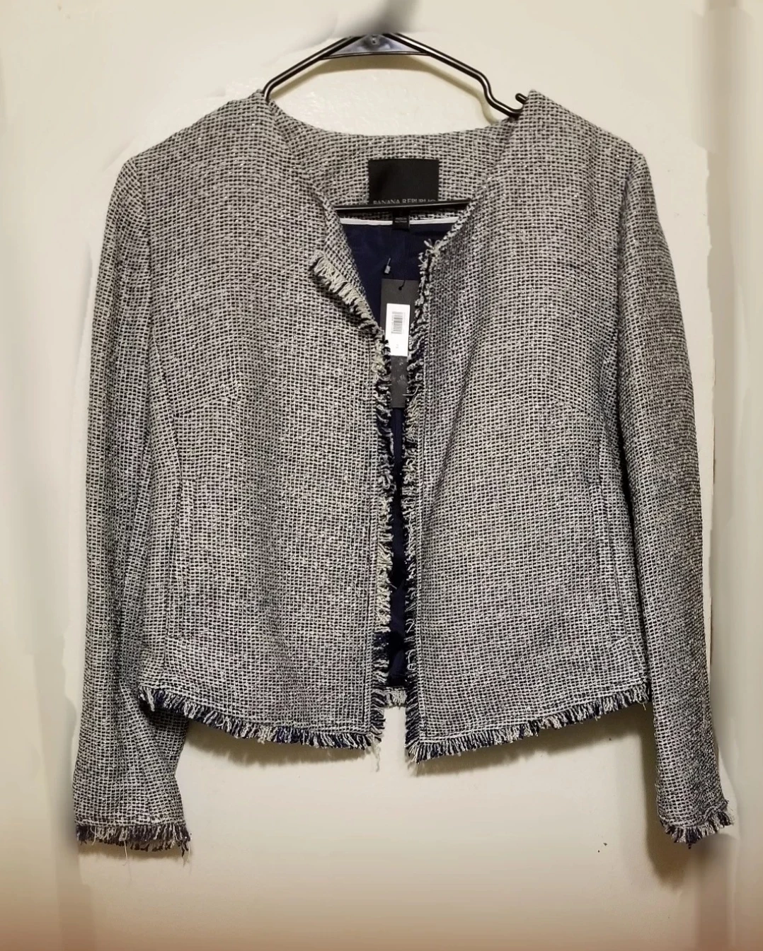 NWT Banana Republic Women's Navy Tweed Jacket ⚽ - photo 2