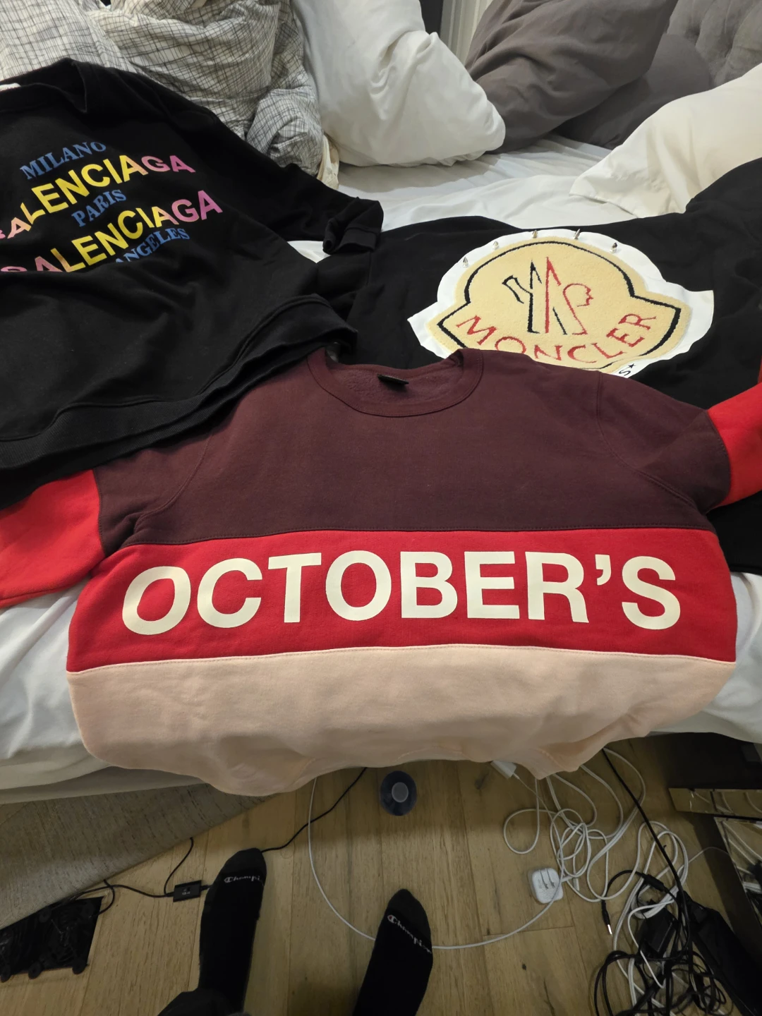 3  Medium mens sweaters Balenciaga Moncler and Octobers own - photo 2