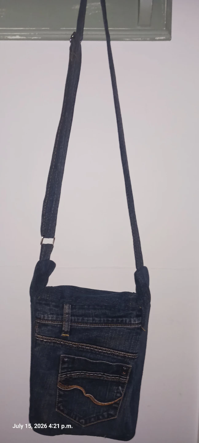 Upcycled Jwan Denim Crossbody Bag - photo 3