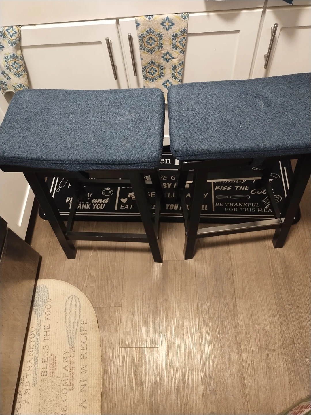 Set of 2 Blue Bar Stools