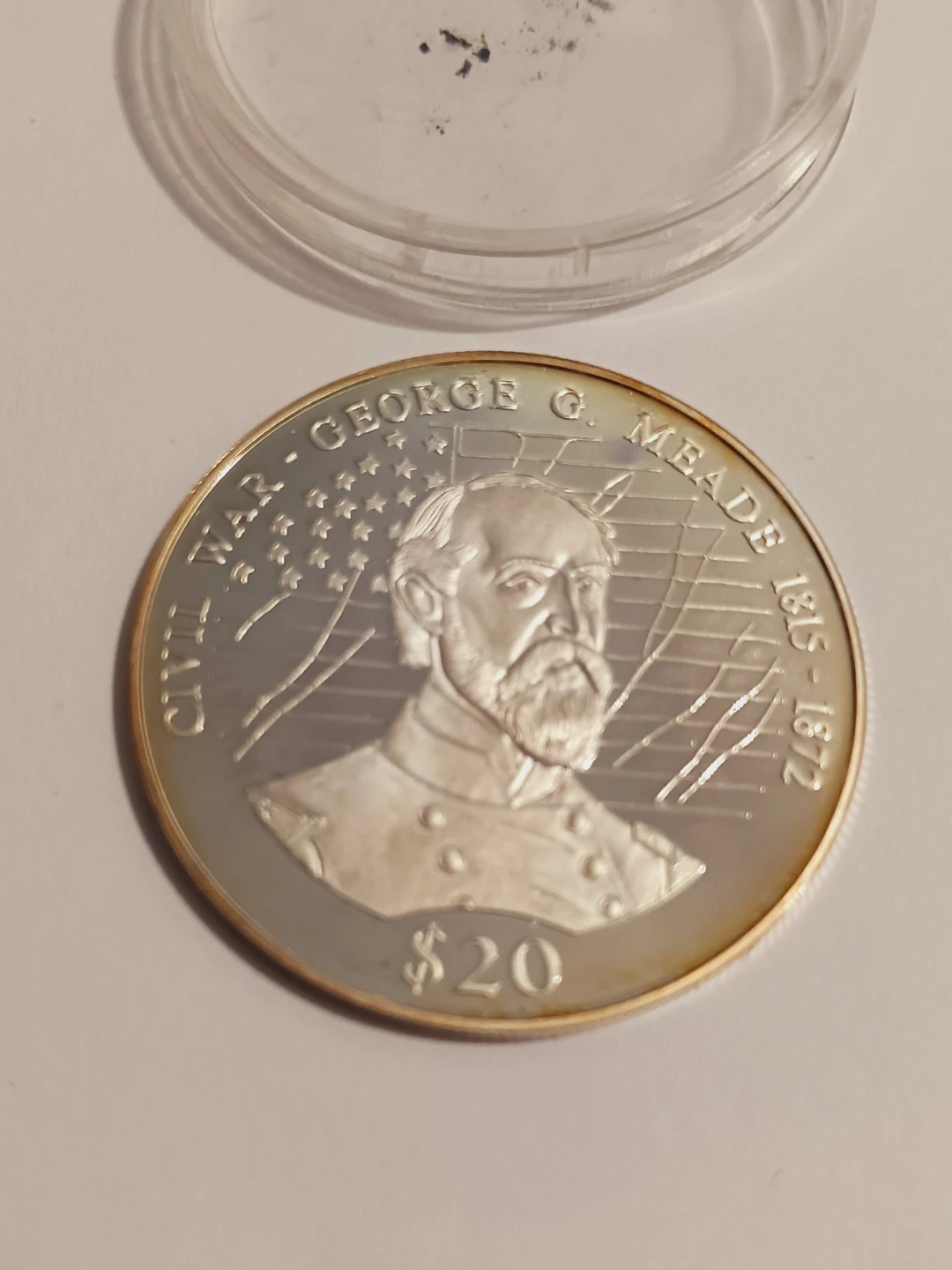 Mint Silver George G. Meade $20 Liberia Silver Coin - photo 2