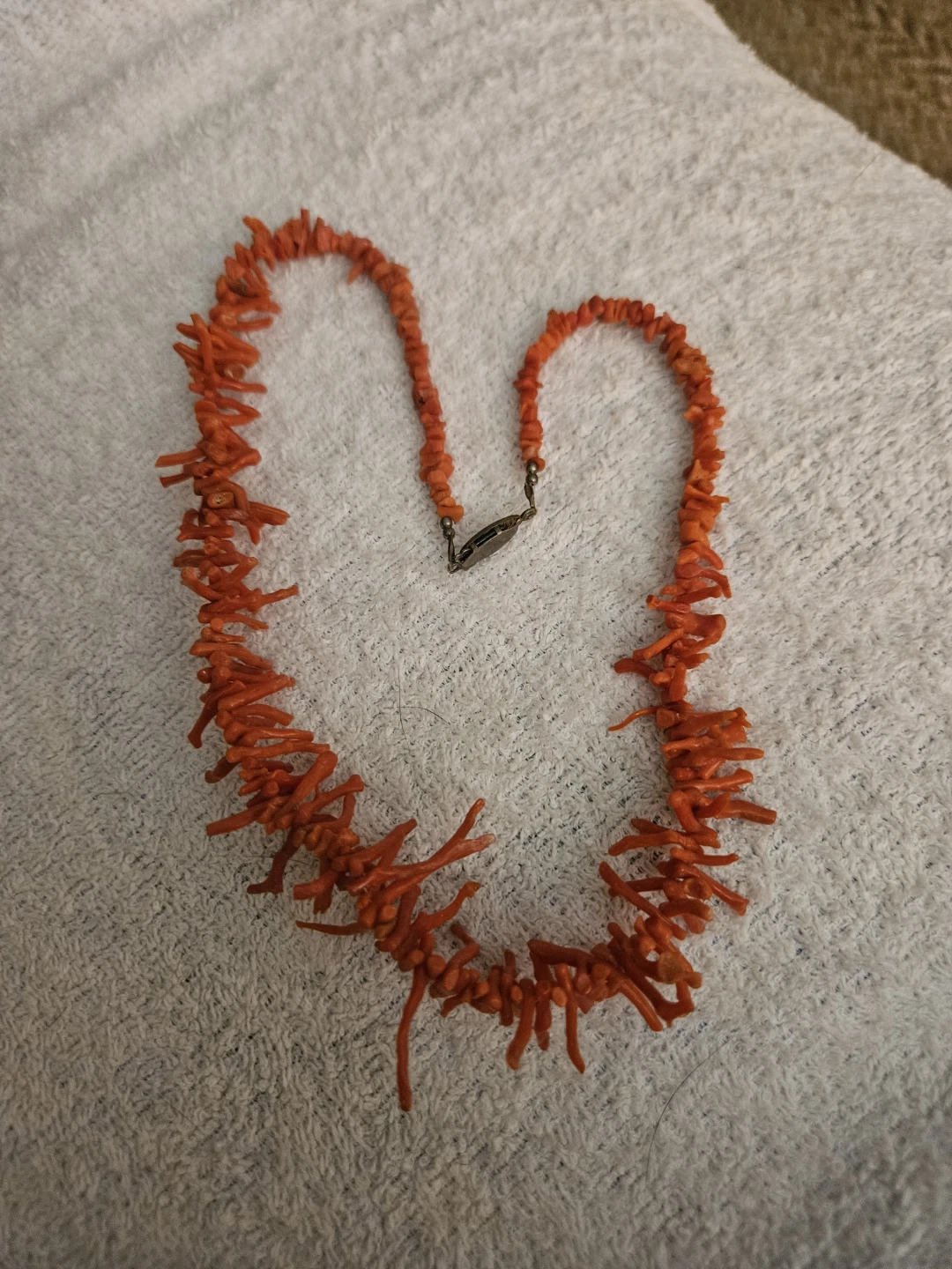 Orange Coral Branch Necklace