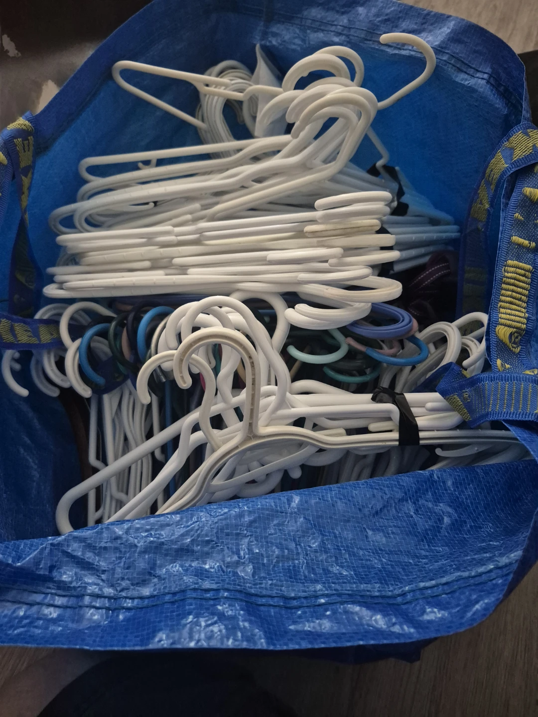 Bundle of Plastic Hangers