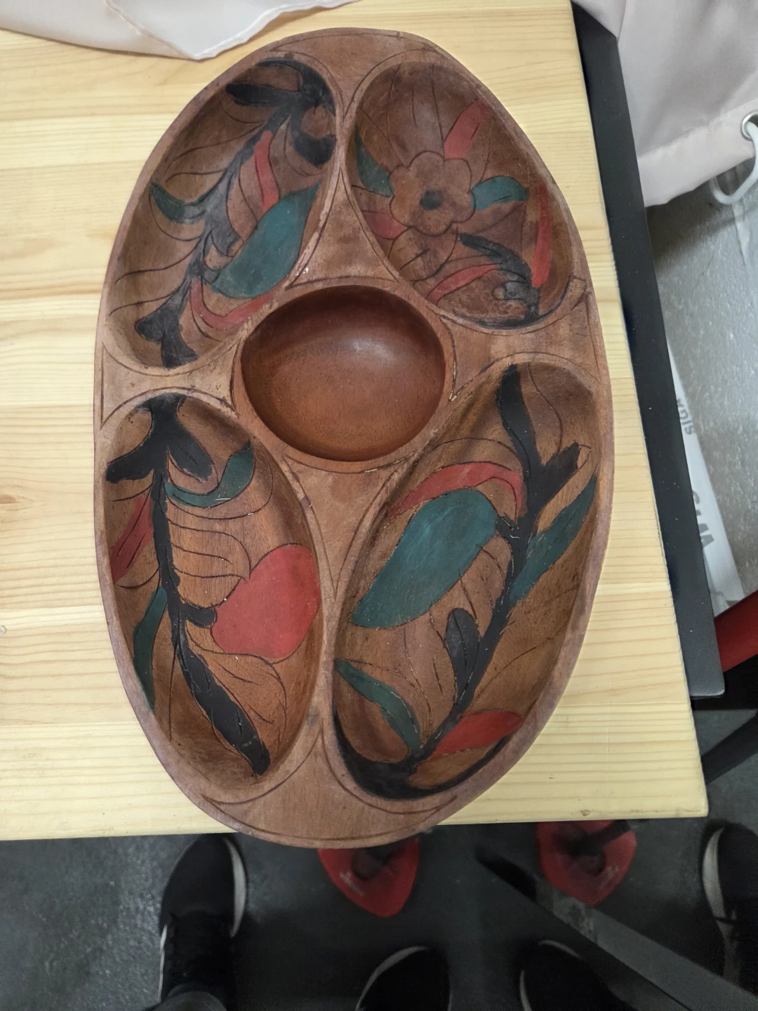 Hand-Carved Wooden Serving Tray - photo 2