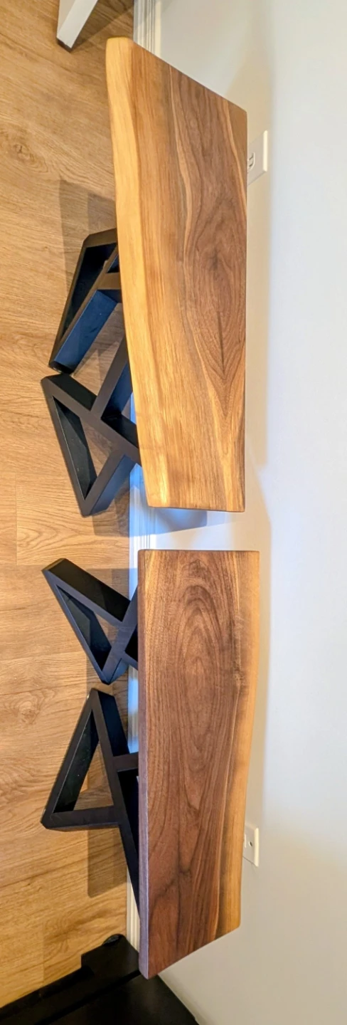 Live Edge Wood with Black Metal Legs