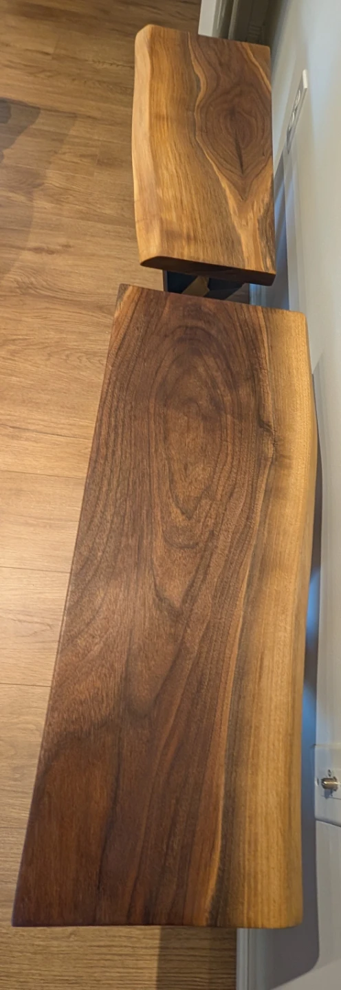 Live Edge Wood with Black Metal Legs - photo 2