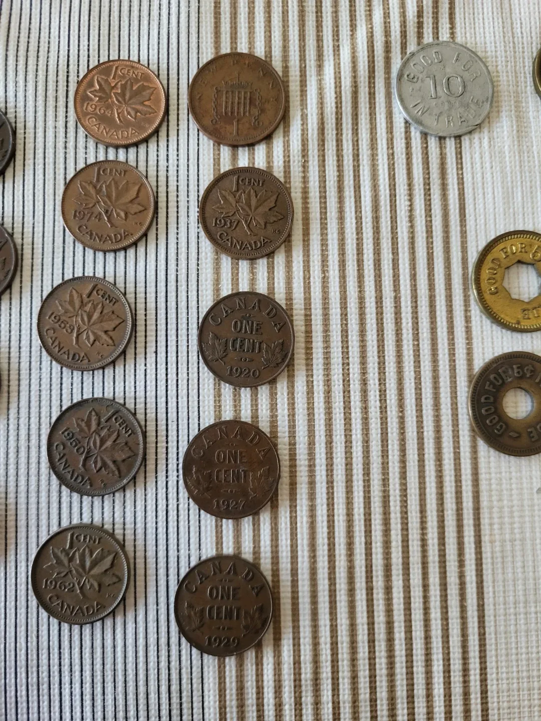 Collection of Canadian Pennies and Token Coins - photo 3