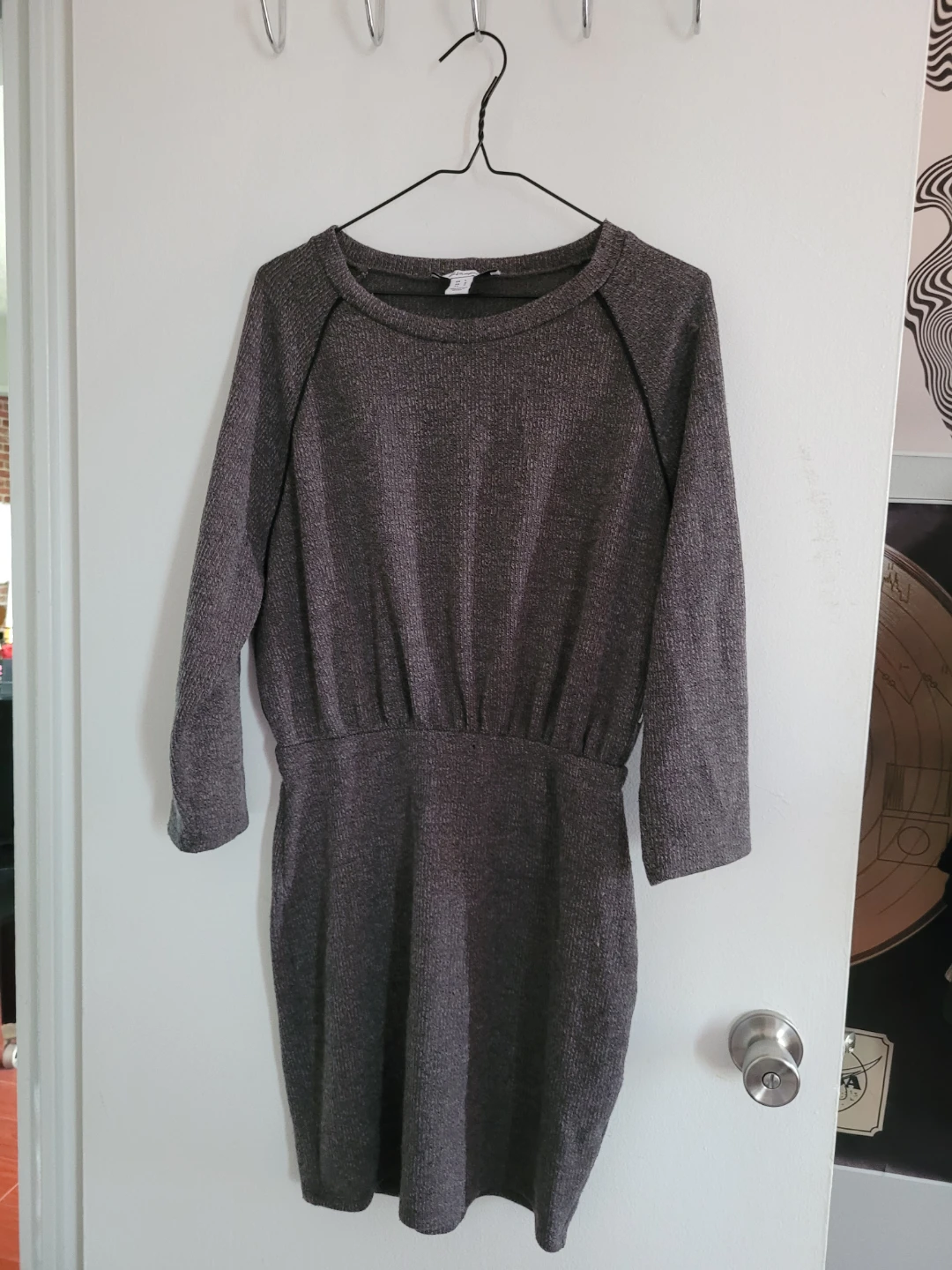 H&M Grey Ribbed Knit Dress