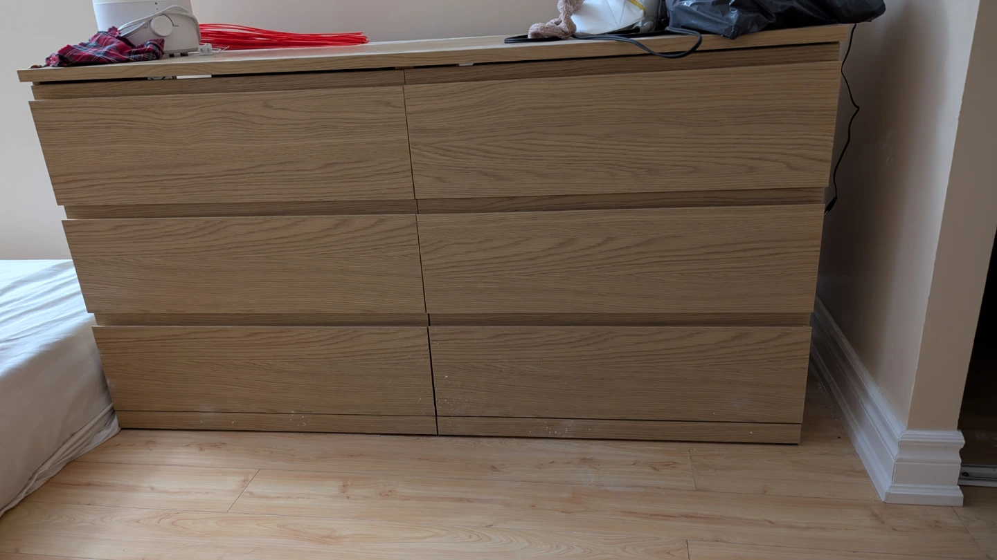 Ikea Wooden Dresser with 6 Drawers