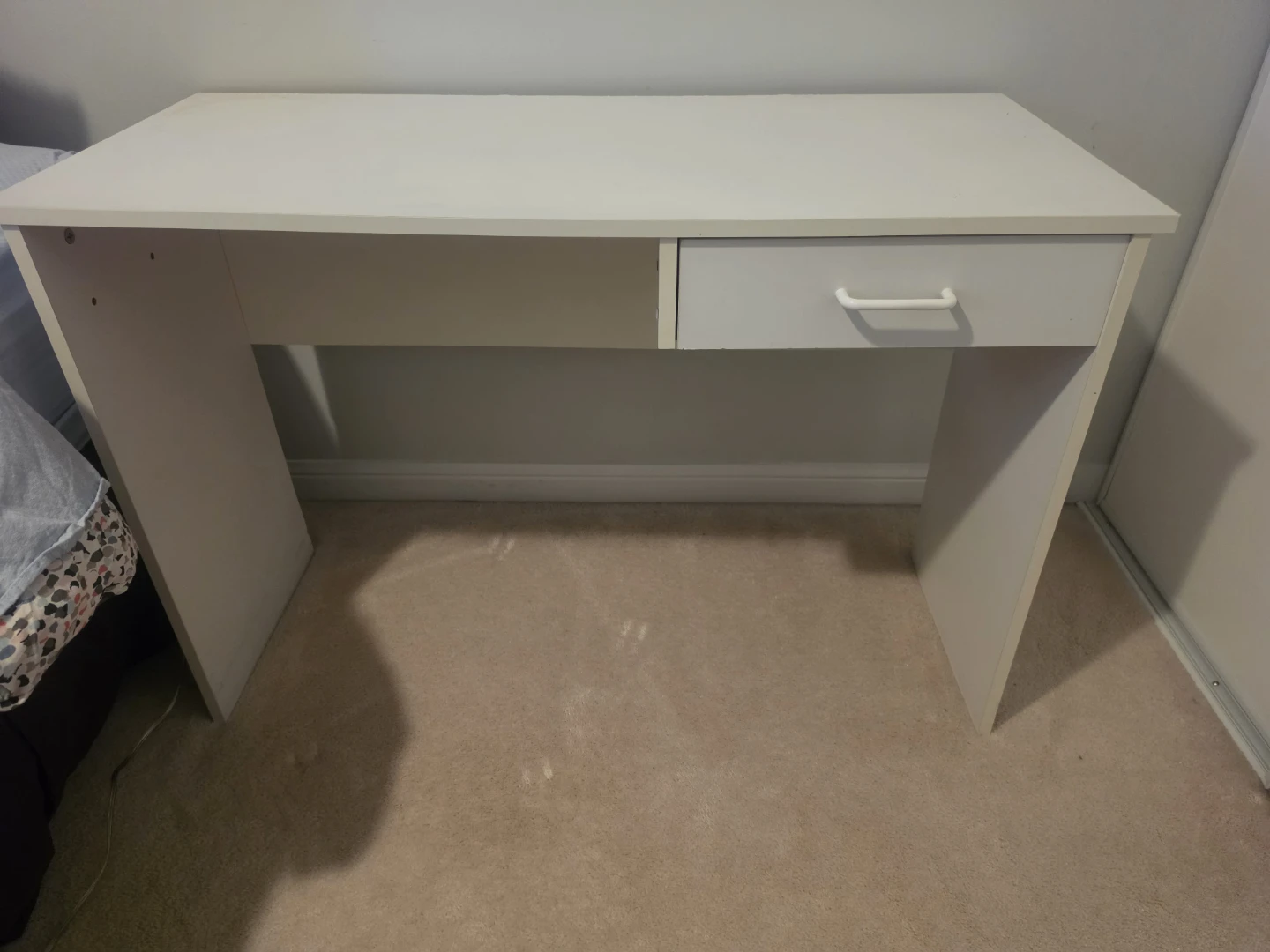 Simple white desk with chair