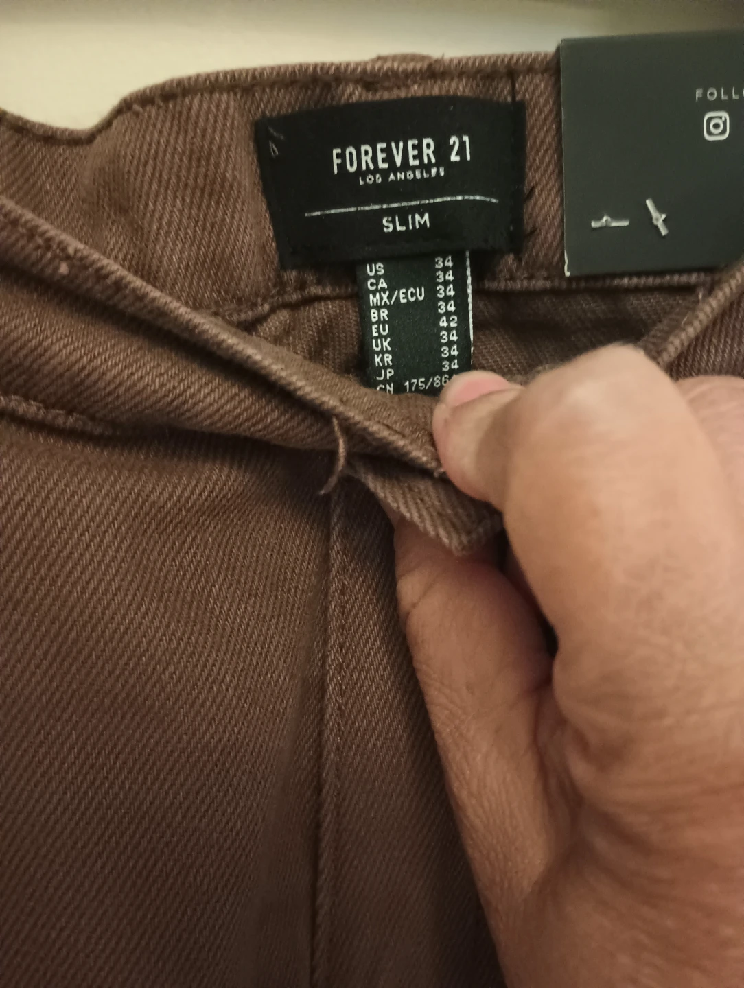 Forever 21 Slim Fit Brown Cargo Pants Size 34 - photo 5