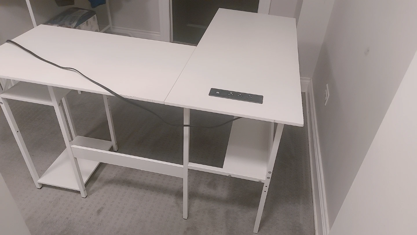 White L-Shaped Desk - photo 2