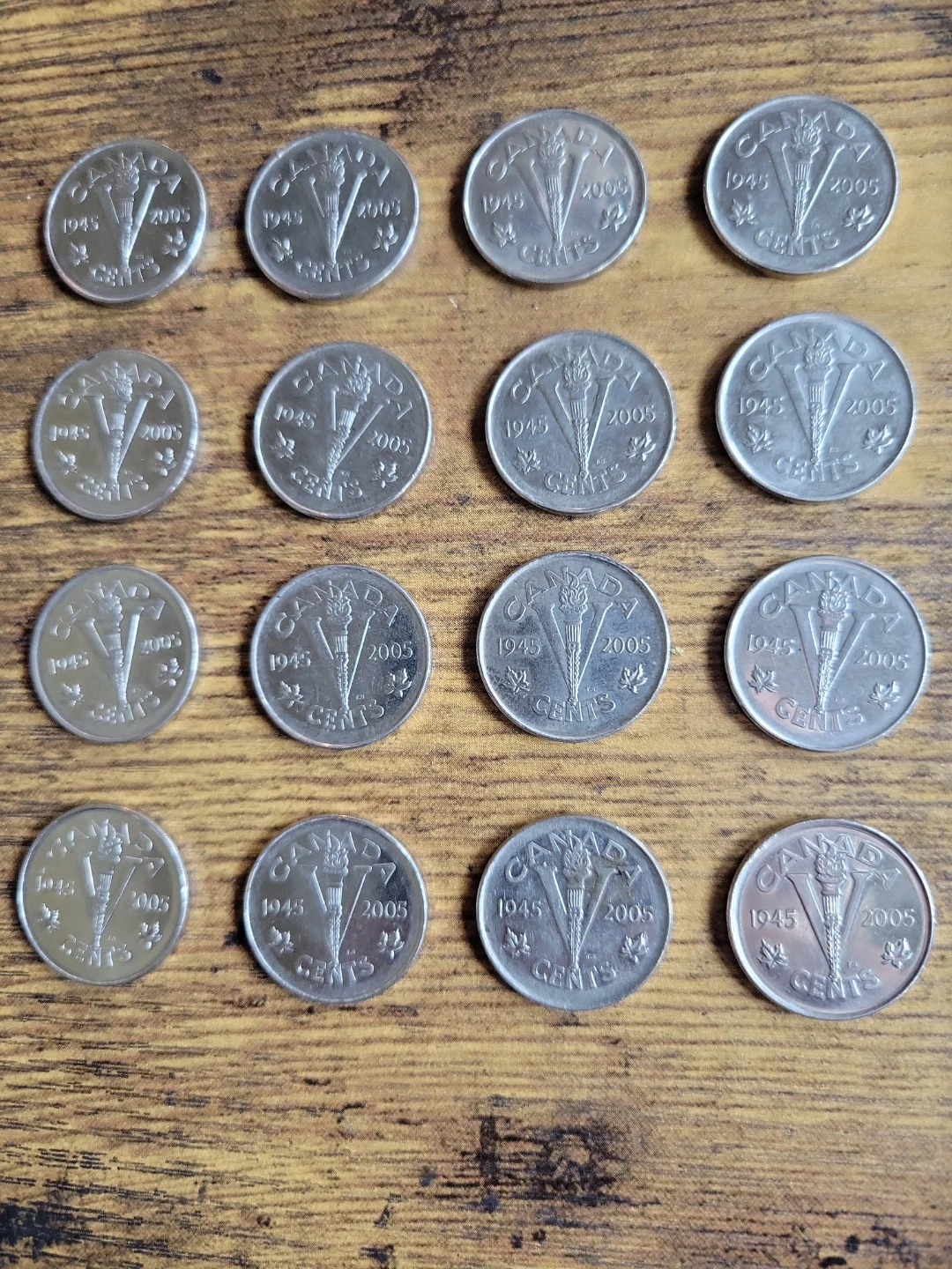 16 x 2005 Canadian 5 Cent Victory Nickel Coins - photo 2