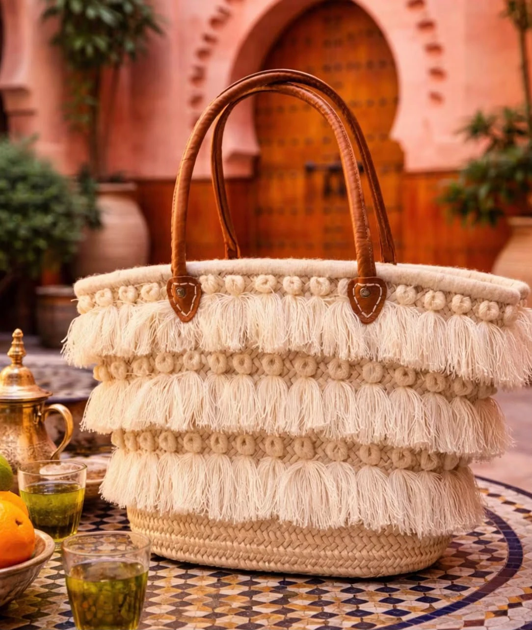 Handwoven Straw Tote Bag