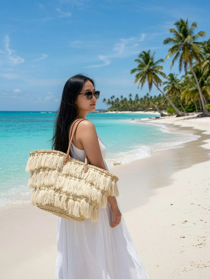 Handwoven Straw Tote Bag - photo 3