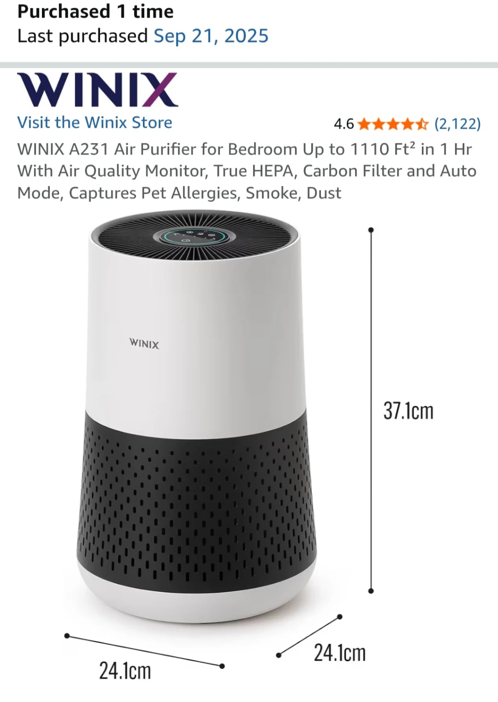 FREE Winix A231 Air Purifier - photo 2