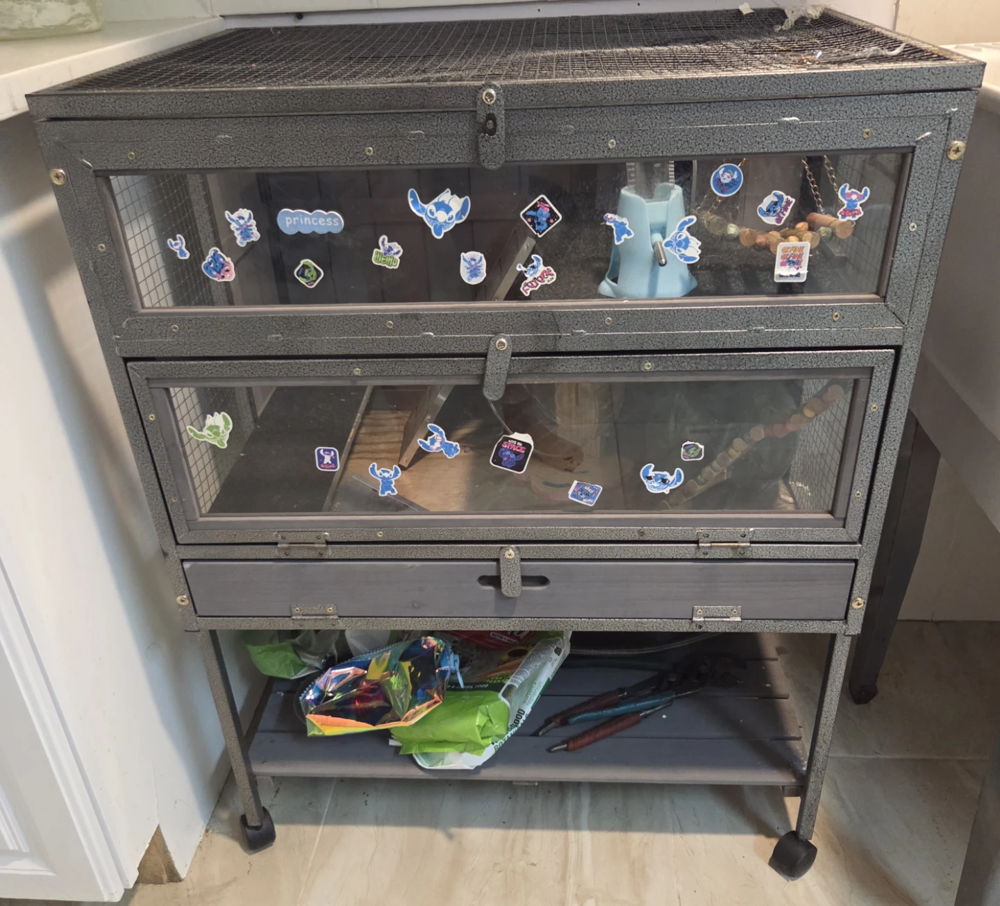 Multi-Level Small Animal Habitat Cage