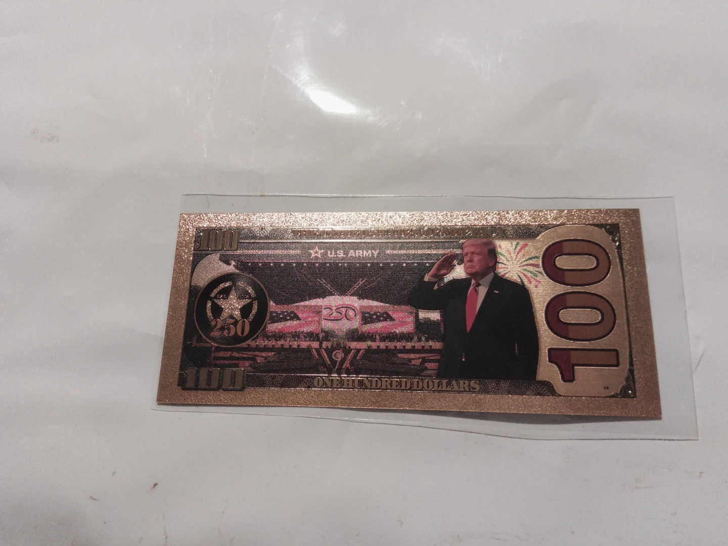 Donald Trump 250 U.S. Army Gold Foil Collector's Note - photo 2