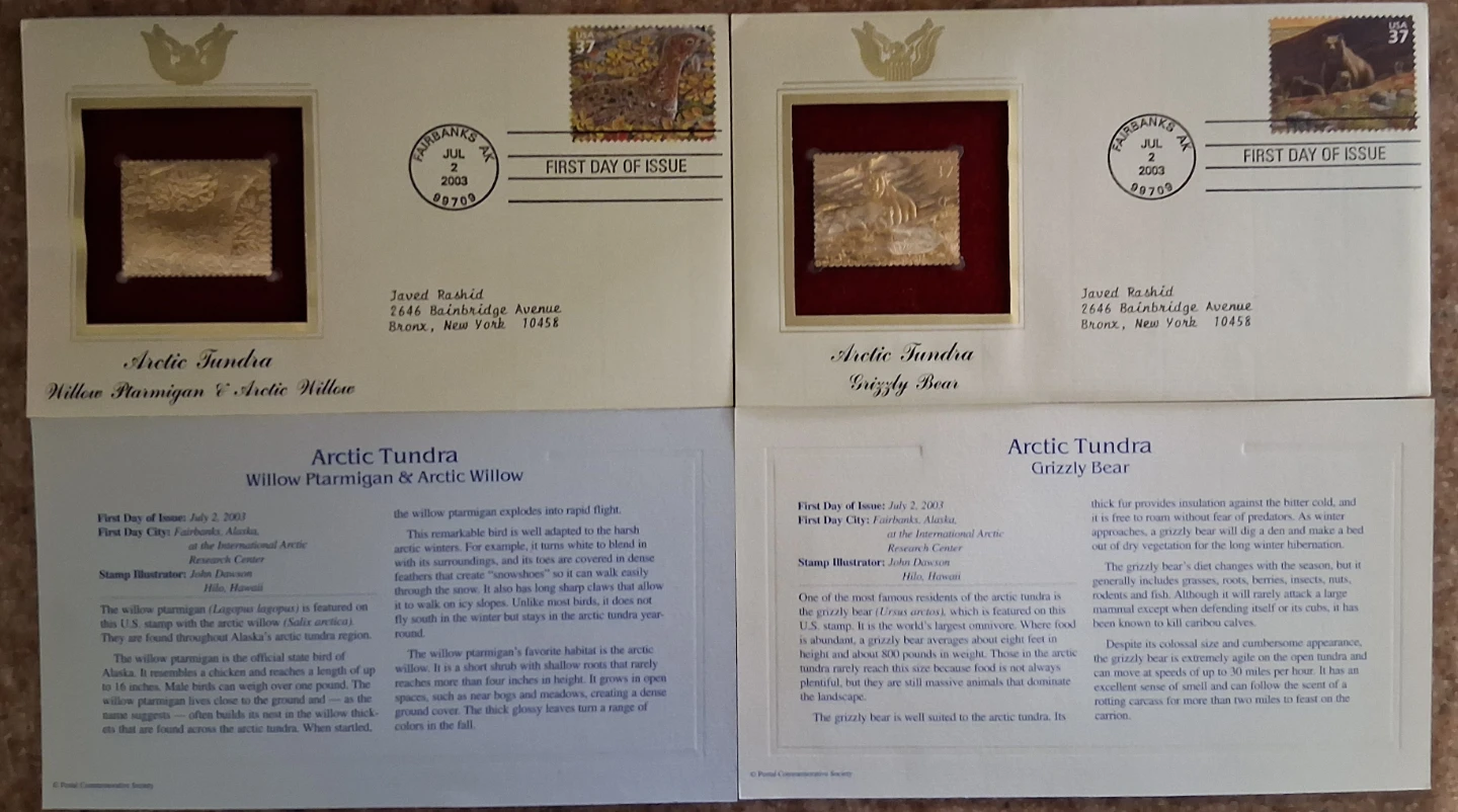 USPS Gold-Plated First Day Cover - Vintage Collector Item - photo 3